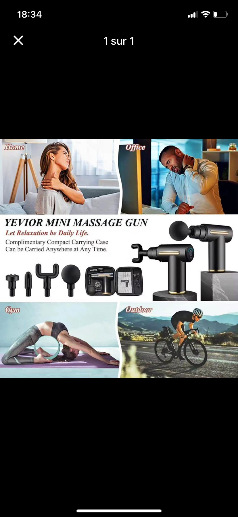 Pistolet de Massage Intelligent & Silencieux 🖤